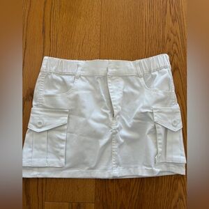 White Cargo Mini Skirt